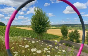 Hulla Hoop auf der Wiese beim Weinhotel Weinzuhaus © Yvonne Rüthel