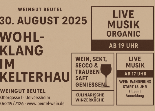 Wohlklang im Kelterhaus © Weingut Beutel