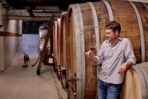 Weingut Sander_Rotweinprobe im Weinkeller, &copy; Weingut Sander